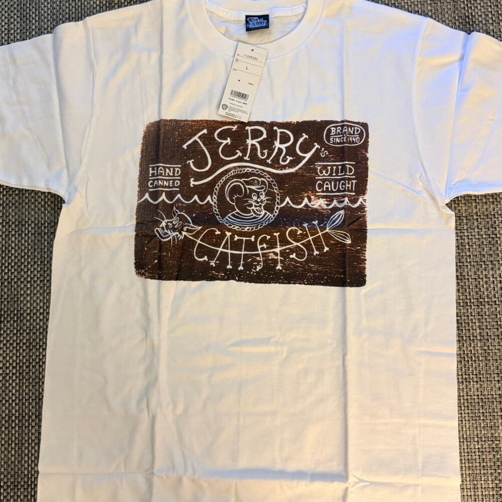 WARNER BROS HANNA BARBERA NWT Japanese Cotton Tom & Jerry Catfish t-shirt  RARE